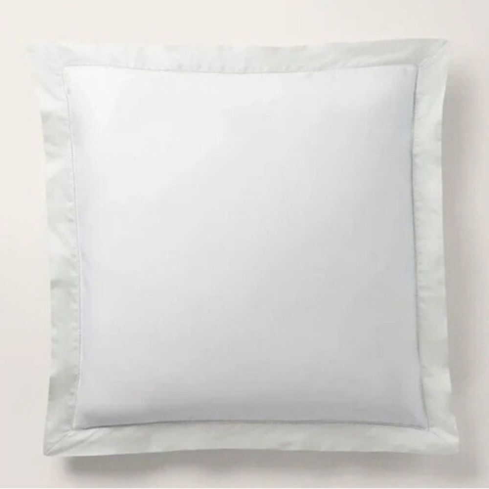 Ralph Lauren SET OF 2 Sateen Border Euro Sham Organic Cotton in Parchment